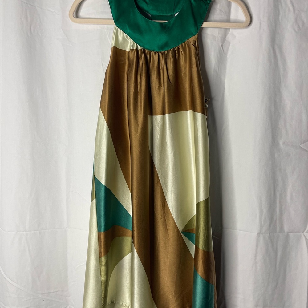 Green Halter Neck Sleeveless Formal Sundress